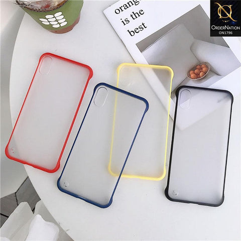 Samsung Galaxy A10 Cover - Black - Soft Colorful Border Semi Transparent Back Shell Case