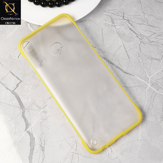 Tecno Camon 12 Cover - Yellow - Soft Colorful Border Semi Transparent Back Shell Case