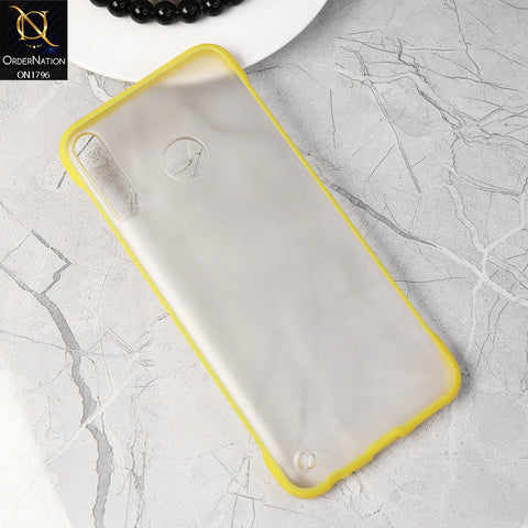 Tecno Camon 12 Cover - Yellow - Soft Colorful Border Semi Transparent Back Shell Case