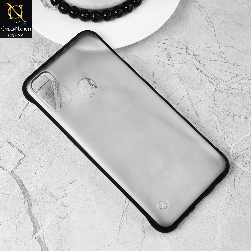 Samsung Galaxy M30s Cover - Black - Soft Colorful Border Semi Transparent Back Shell Case