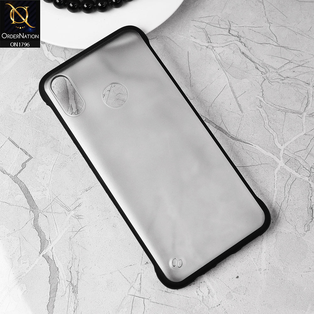 Realme 3 Cover - Black - Soft Colorful Border Semi Transparent Back Shell Case