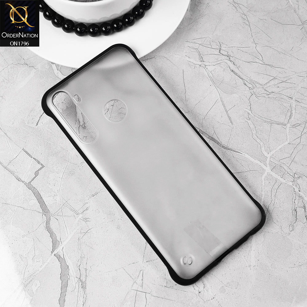 Realme 5 Cover - Black - Soft Colorful Border Semi Transparent Back Shell Case