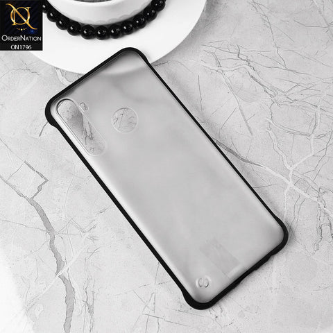 Realme 5 Cover - Black - Soft Colorful Border Semi Transparent Back Shell Case