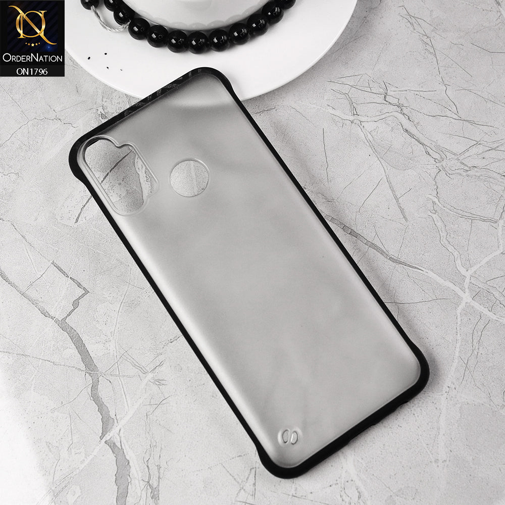 Realme C3 Cover  - Black - Translucent Matte Shockproof Camera Ring Protection Case