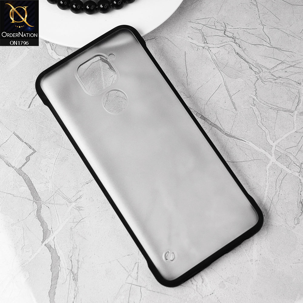 Xiaomi Redmi Note 9 Cover - Black - Soft Colorful Border Semi Transparent Back Shell Case