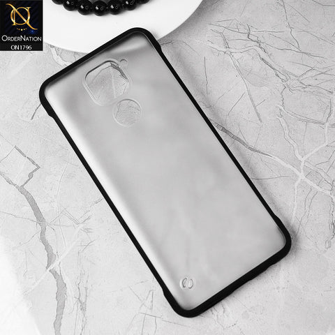 Xiaomi Redmi Note 9 Cover - Black - Soft Colorful Border Semi Transparent Back Shell Case