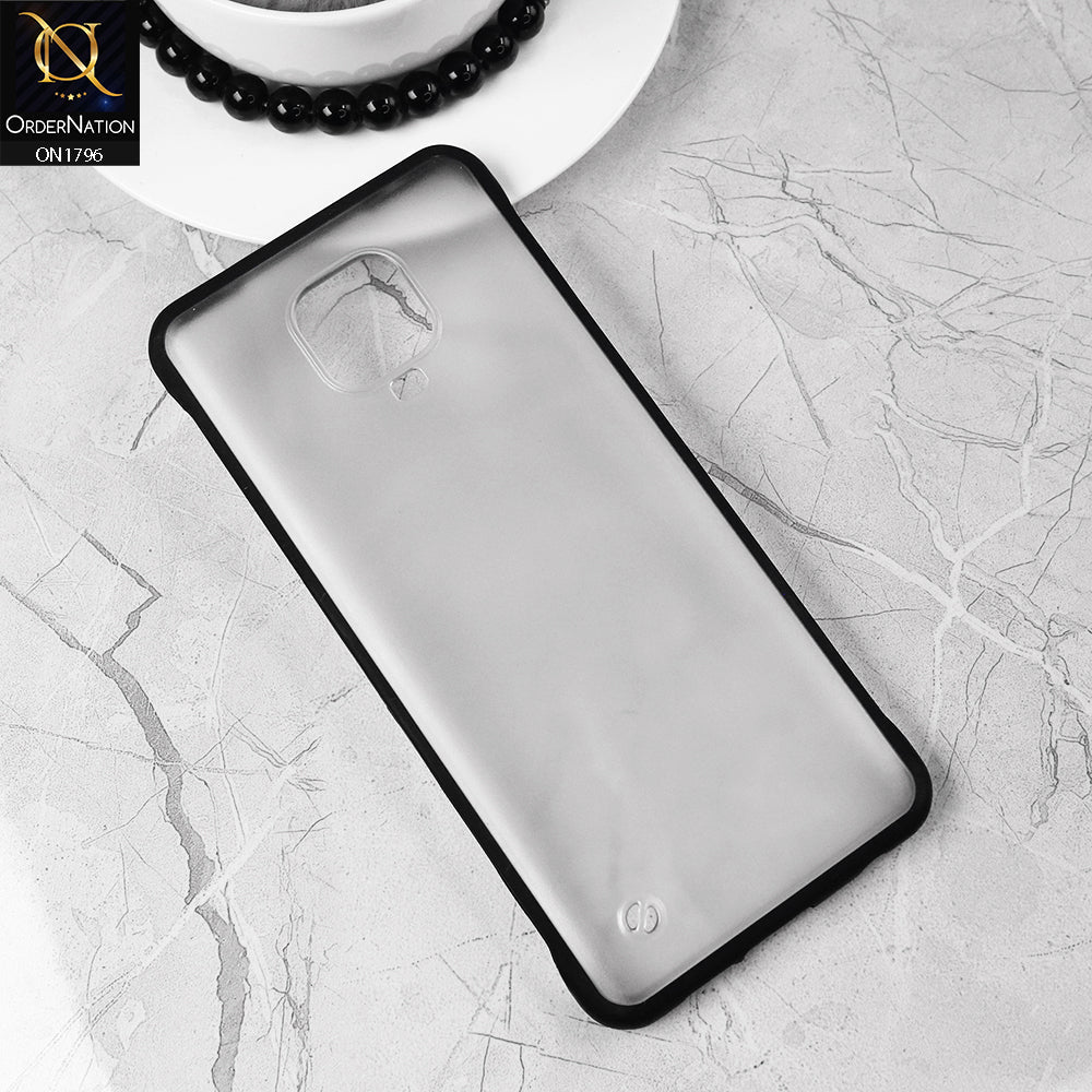 Xiaomi Redmi Note 9S Cover - Black - Soft Colorful Border Semi Transparent Back Shell Case