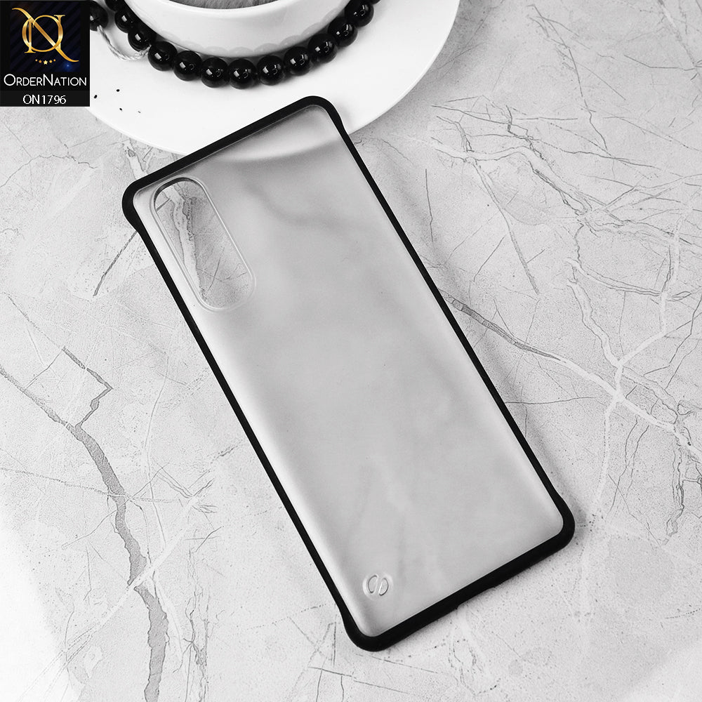 Oppo Reno 3 Pro Cover - Black - Soft Colorful Border Semi Transparent Back Shell Case