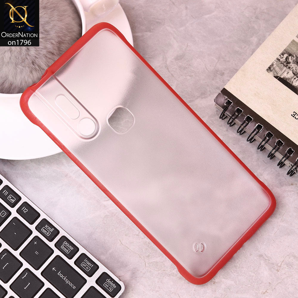 Infinix S5 Pro Cover - Red - Soft Colorful Border Semi Transparent Back Shell Case