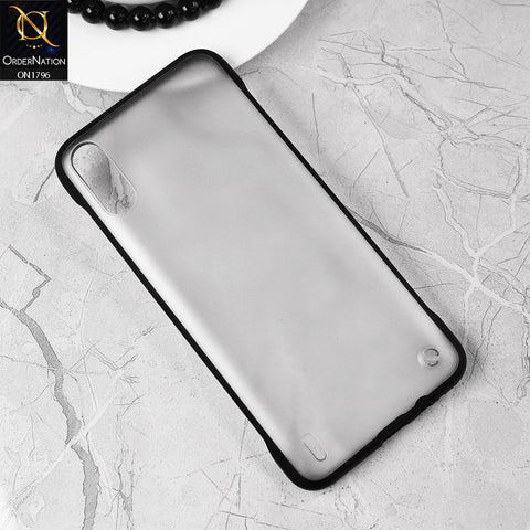 Tecno Spark Go Cover - Black - Soft Colorful Border Semi Transparent Back Shell Case