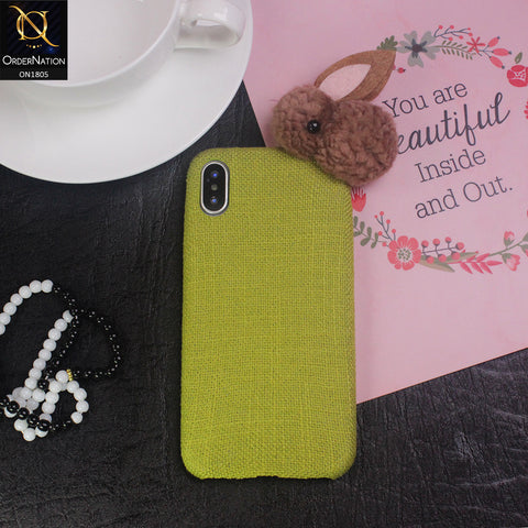 iPhone XR - Light Green - Cartoon Jeans Febric 3D Cartoon Soft Back Shell Case