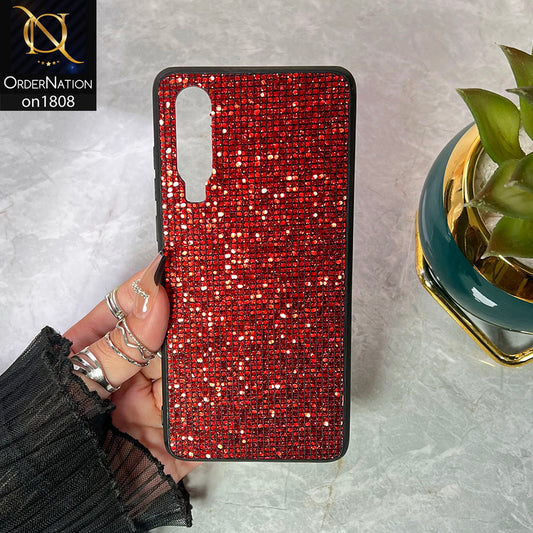 Huawei P30 Cover - Red -Unique Rhinestone Shiny Sparkle Back Shell Case For Huawei P30