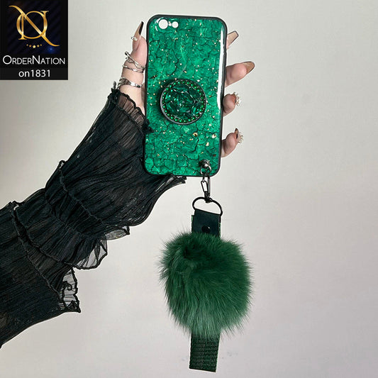 iPhone 6S / 6 Cover - Green - Cute Gold Foil Trending Crystal Shine Ring Phone Case For iPhone 6S / 6