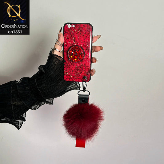iPhone 6S / 6 Cover - Red - Cute Gold Foil Trending Crystal Shine Ring Phone Case For iPhone 6S / 6