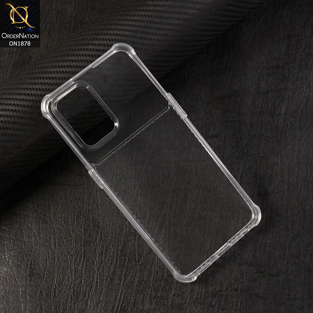 Oppo F19 Cover - Soft 4D Design Shockproof Silicone Transparent Clear Case