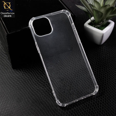 iPhone 15 Plus Cover - Transparent - Soft 4D Design Shockproof Silicone Clear Case