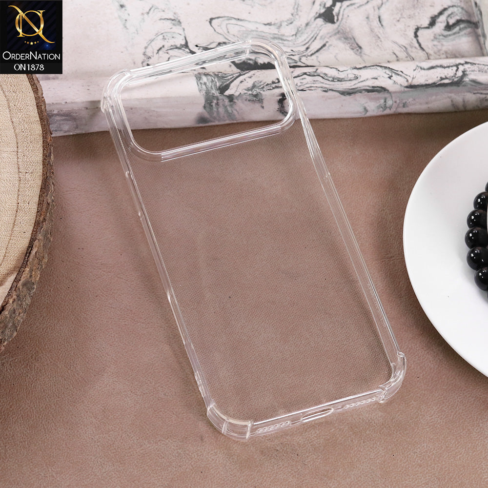 iPhone 17 Pro Max Cover - Black -  Soft 4D Design Shockproof Silicone Transparent Clear Camera Protection Case