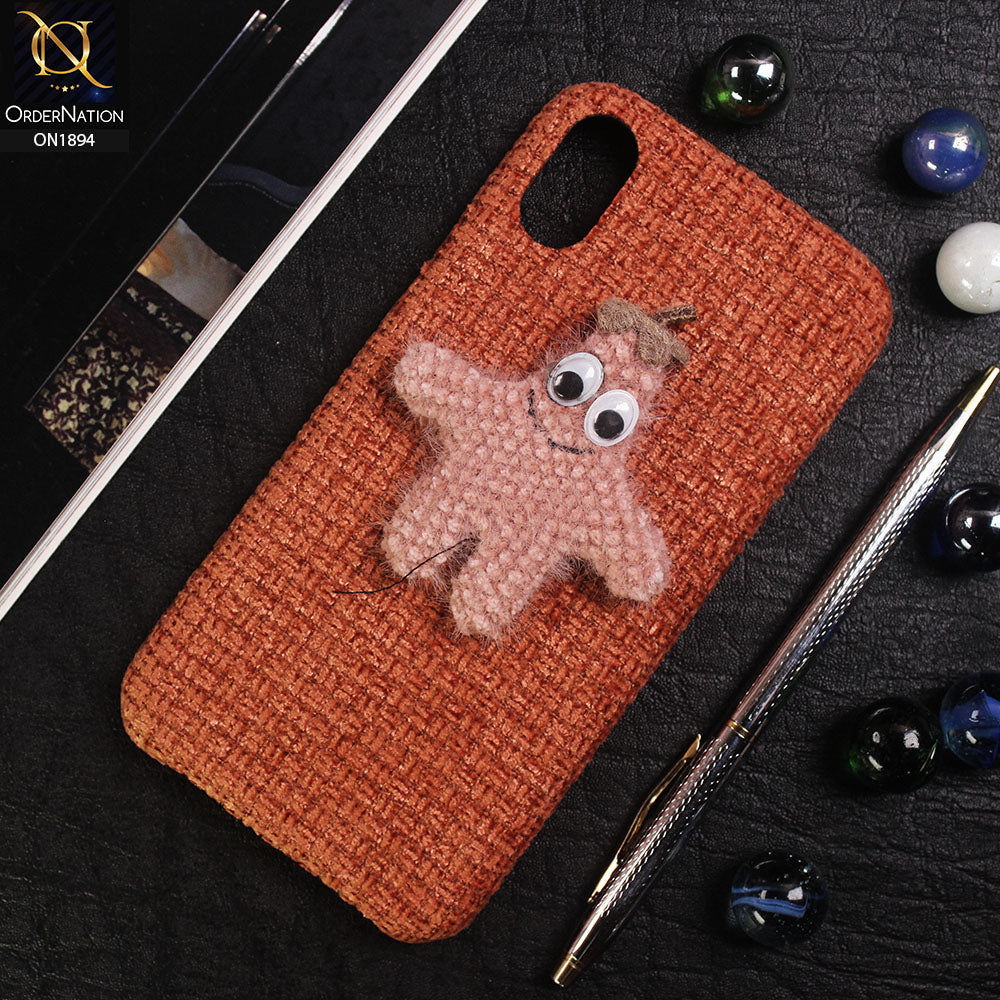 iPhone XS / X Cover - Orange - 3D Cute Starfish Pure Autumn Warm Carpet View Case