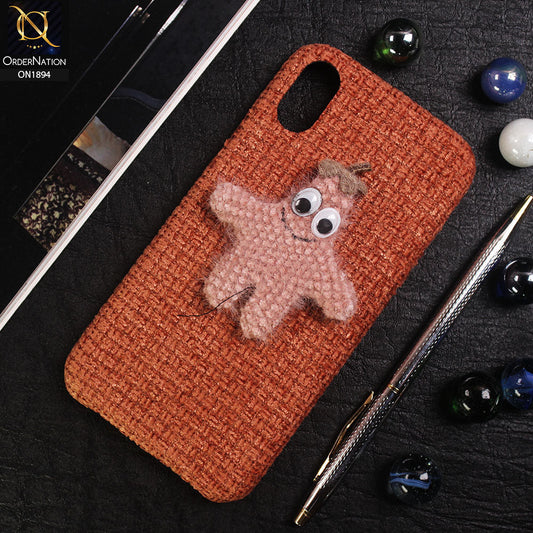 iPhone XS Max Cover - Orange - 3D Cute Starfish Pure Autumn Warm Carpet View Case