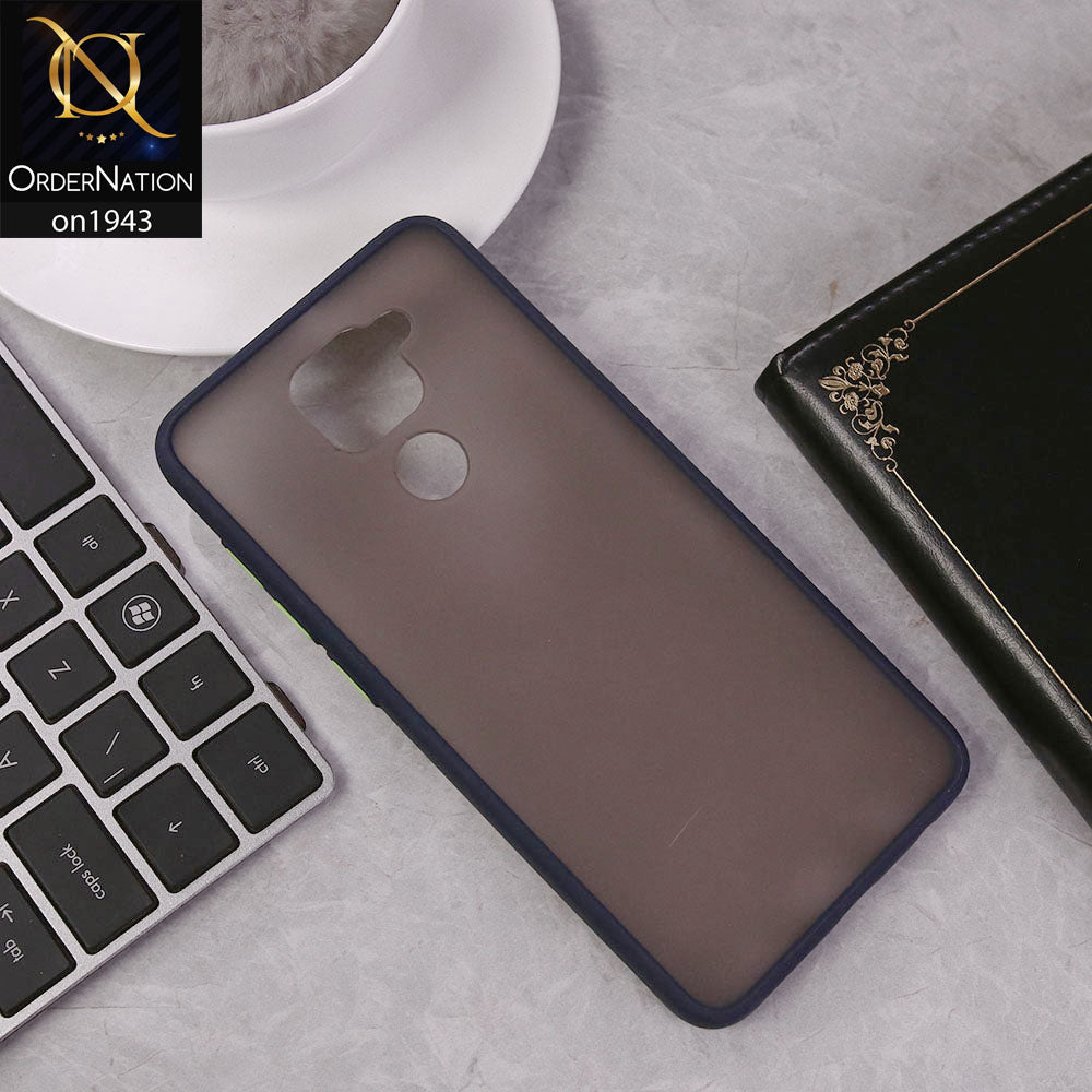 Xiaomi Redmi Note 9 4G Cover - Blue - Luxury Semi Tranparent Color Frame Matte Hard PC Protective Case