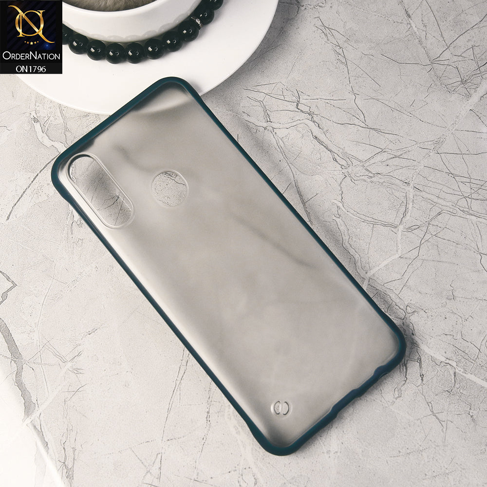 Oppo A8 Cover - Blue - Soft Colorful Border Semi Transparent Back Shell Case