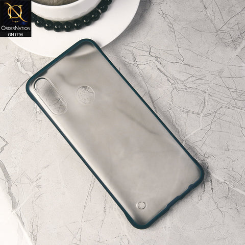 Oppo A8 Cover - Blue - Soft Colorful Border Semi Transparent Back Shell Case