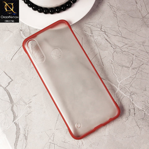 Oppo A31 Cover - Red - Soft Colorful Border Semi Transparent Back Shell Case