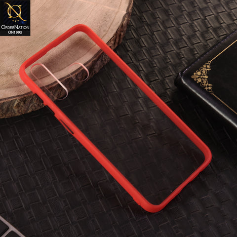 Samsung Galaxy A20  Cover - Red -  Shiny Acrylic Anti-Shock Bumper Transparent Back Case
