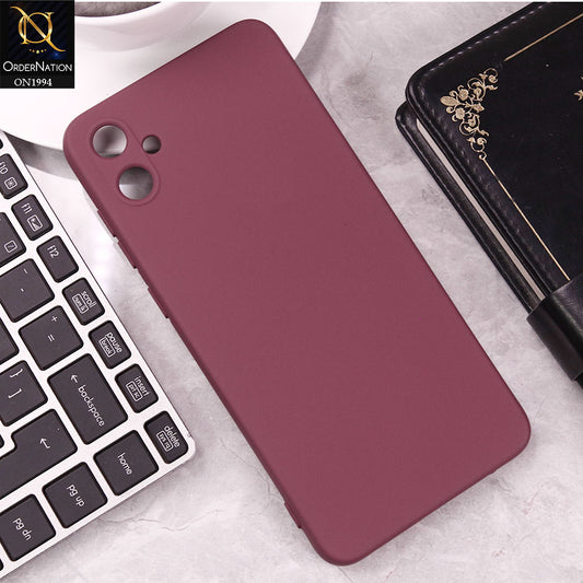 Samsung Galaxy A05 Cover - Maroon - Matte Shockproof Sillica Gel Soft Case