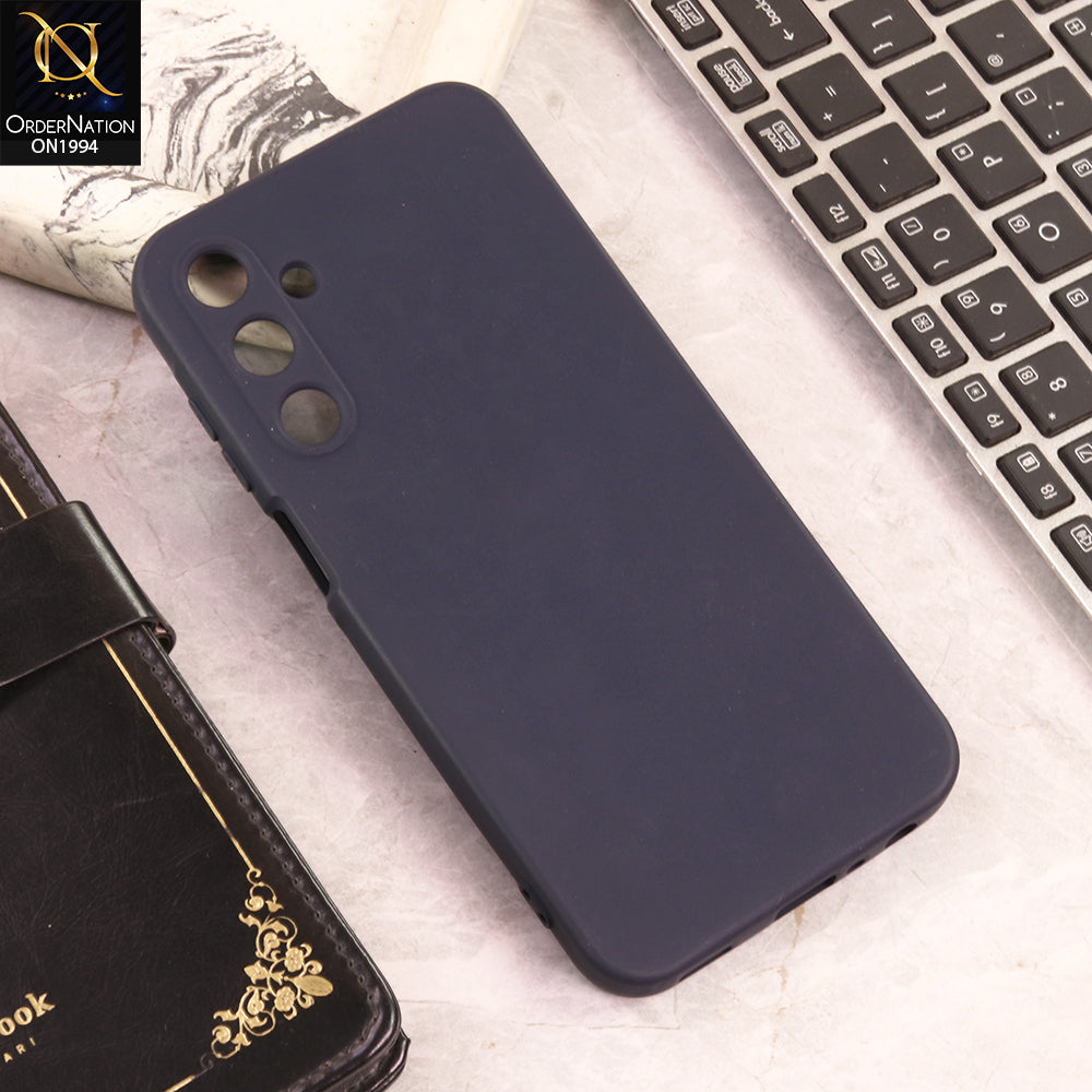 Samsung Galaxy A25 5G  Cover  - Midnight Blue - New Matte Gray Silicone Case  Soft Touch Slim Back Cover