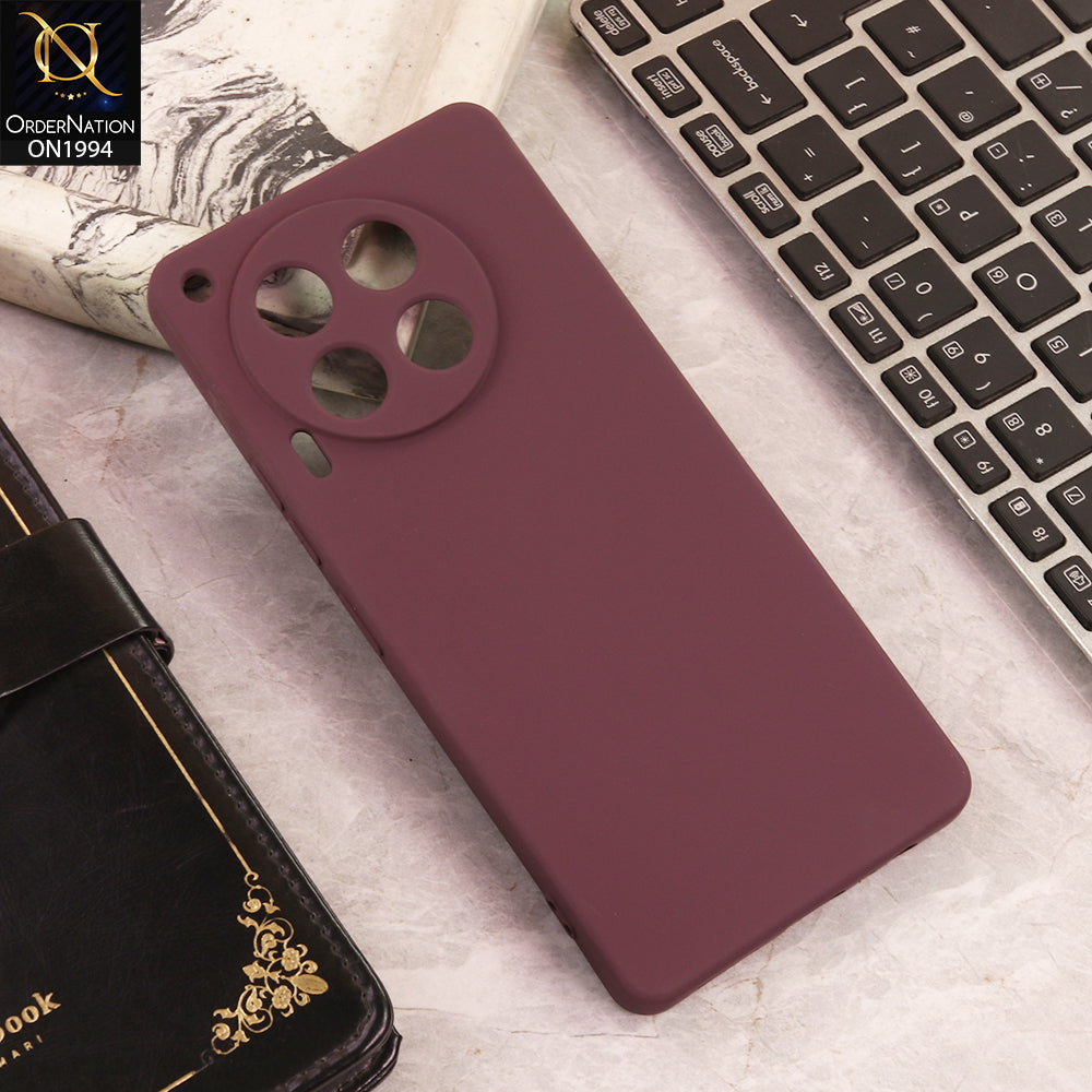 Tecno Camon 30  Cover  - Maroon - New Matte Maroon Silicone Case  Soft Touch Slim Back Cover