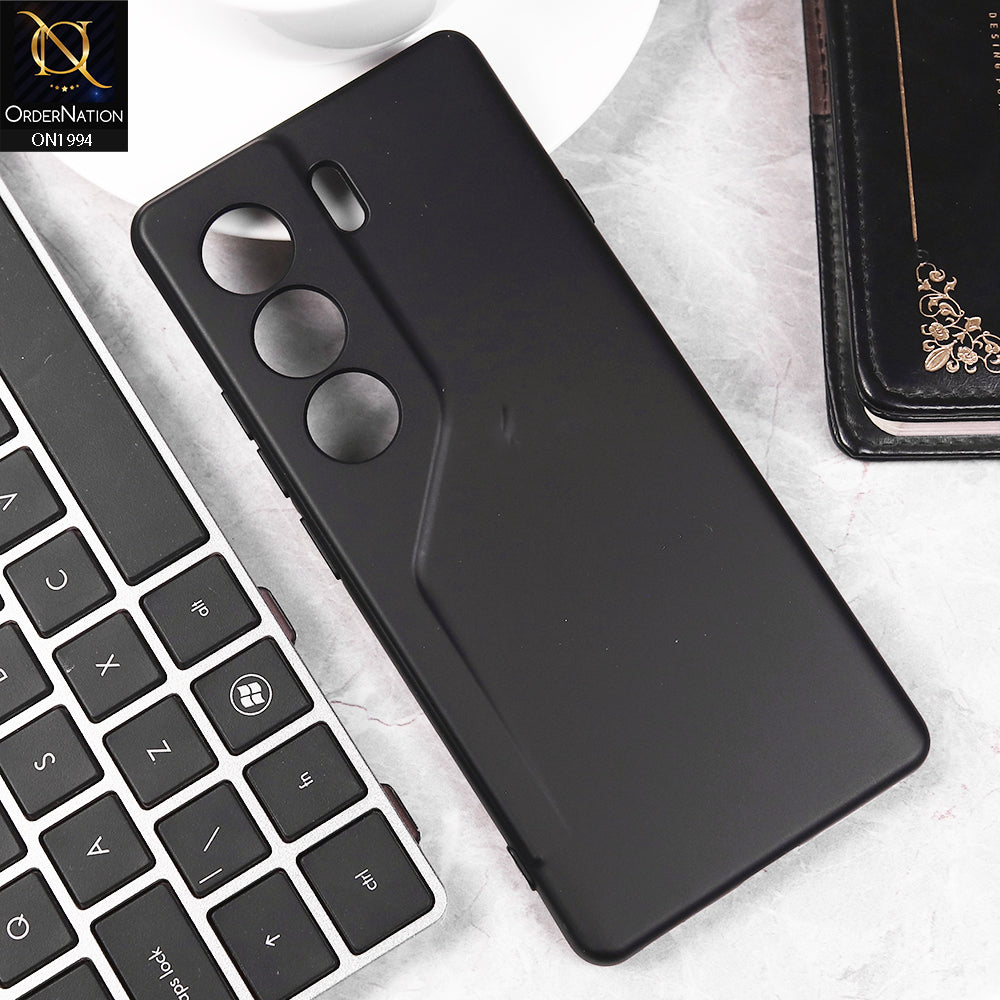 Tecno Camon 40 Cover - Black -  Matte Shockproof Sillica Gel Soft Case