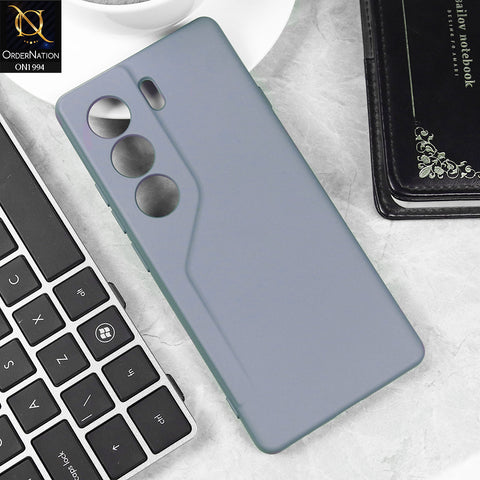 Tecno Camon 40 Cover - Steel Gray -  Matte Shockproof Sillica Gel Soft Case