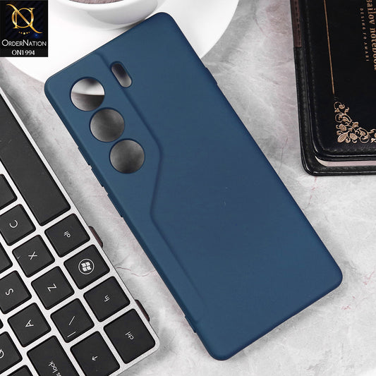 Tecno Camon 40 Pro Cover - Blue -  Matte Shockproof Sillica Gel Soft Case