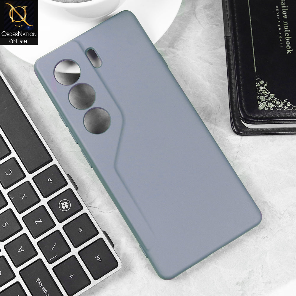 Tecno Camon 40 Pro Cover - Steel Gray -  Matte Shockproof Sillica Gel Soft Case