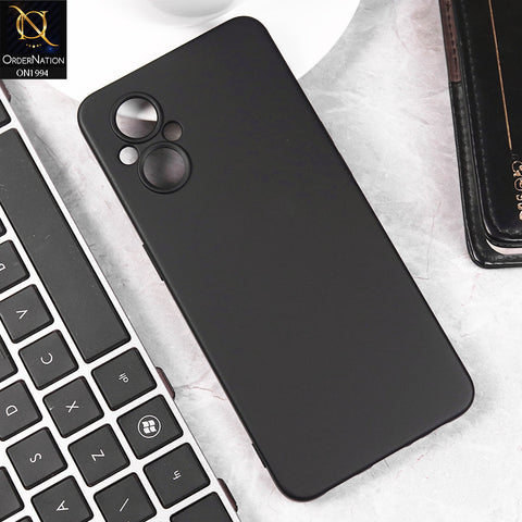 Oppo Reno8 Lite Cover - Black -  Matte Shockproof Sillica Gel Soft Case