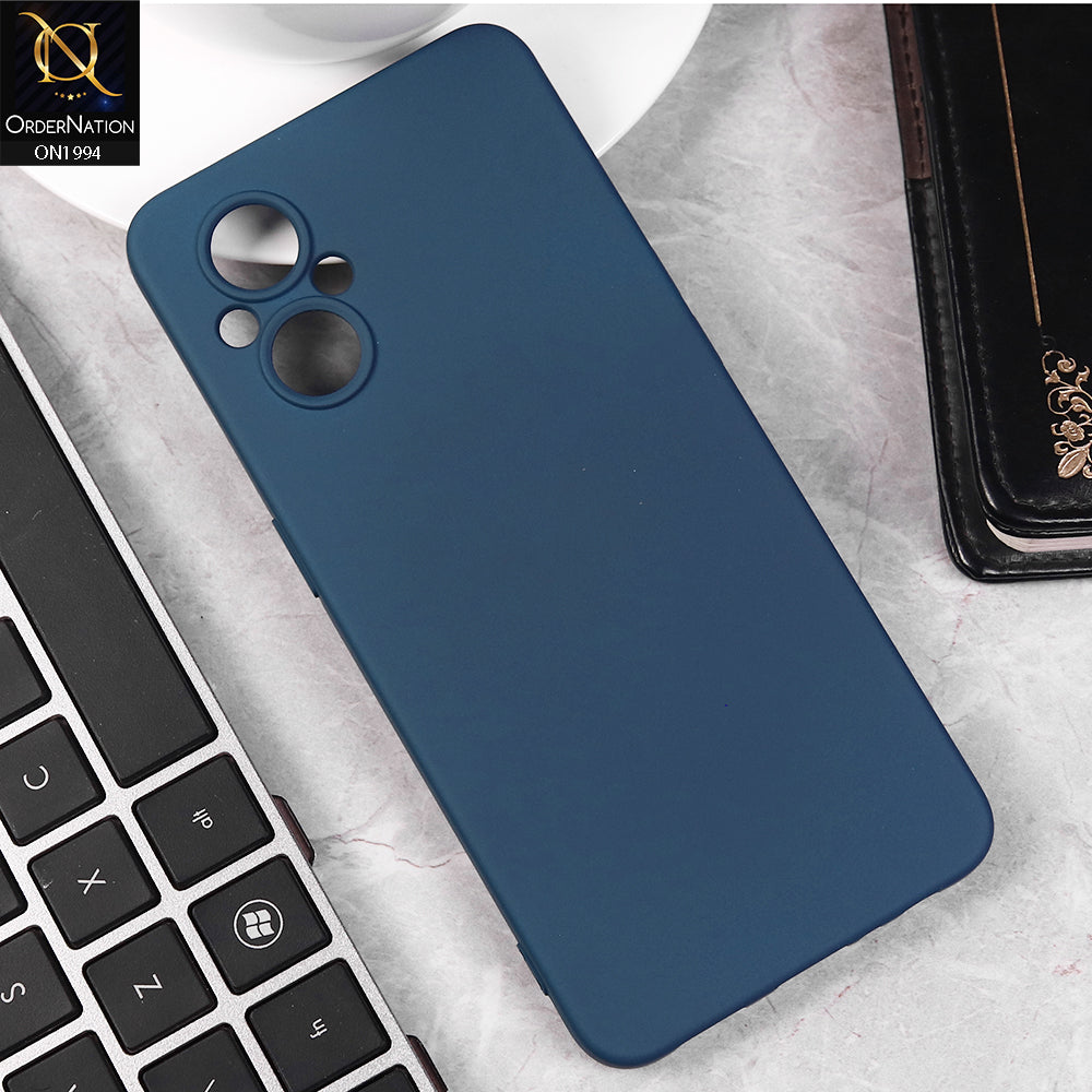 Oppo Reno8 Z Cover - Blue -  Matte Shockproof Sillica Gel Soft Case