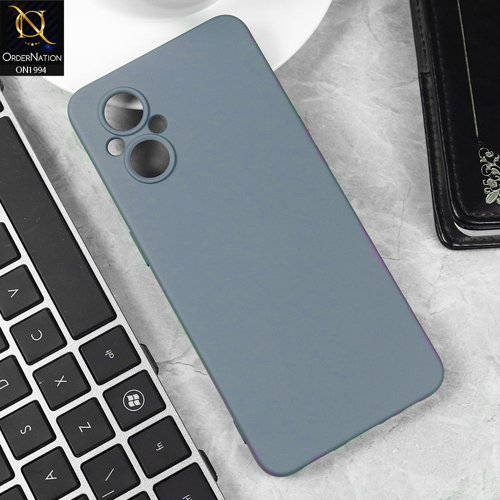 Oppo Reno8 Z Cover - Steel Gray -  Matte Shockproof Sillica Gel Soft Case