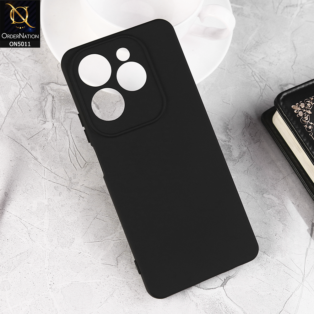 Infinix Hot 40 Pro - Black -  Matte Shockproof Sillica Gel Soft Case