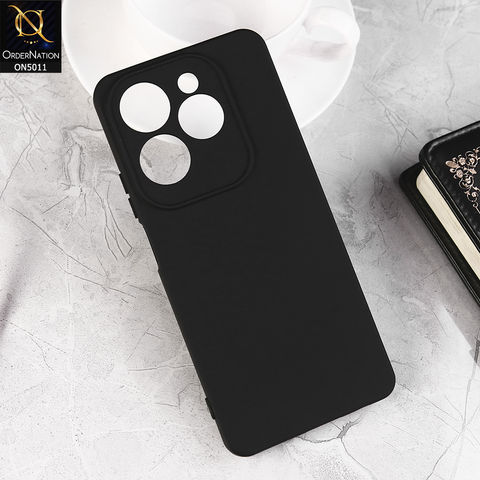 Infinix Hot 40 Pro - Black -  Matte Shockproof Sillica Gel Soft Case