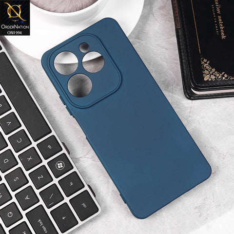 Infinix Hot 40 Pro Cover - Blue -  Matte Shockproof Sillica Gel Soft Case