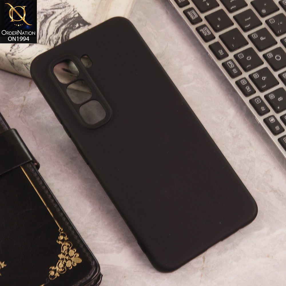 Infinix Hot 50 Pro  Cover  - Black - New Matte Gray Silicone Case  Soft Touch Slim Back Cover
