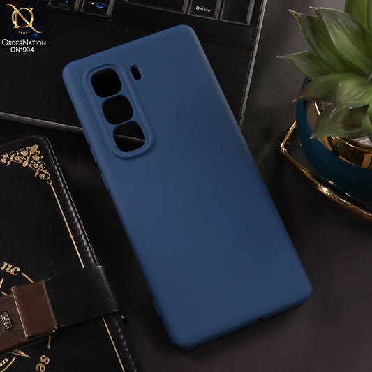 Infinix Hot 50 Pro Cover - Blue - New Matte Blue Silicone Case  Soft Touch Slim Back Cover