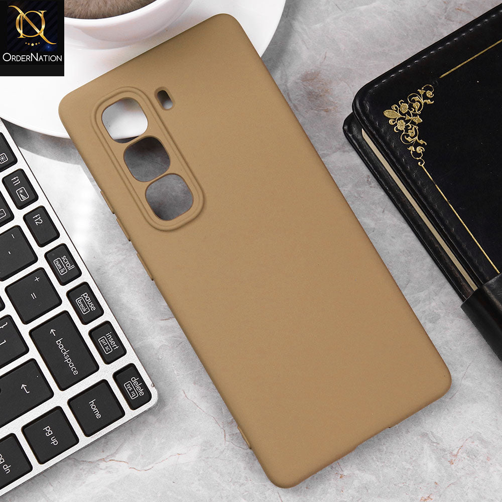 Infinix Hot 50 Pro Plus Cover - Light Brown - Matte Shockproof Sillica Gel Soft Case