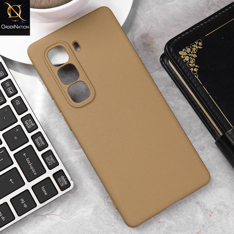 Infinix Hot 50 Pro Plus Cover - Light Brown - Matte Shockproof Sillica Gel Soft Case