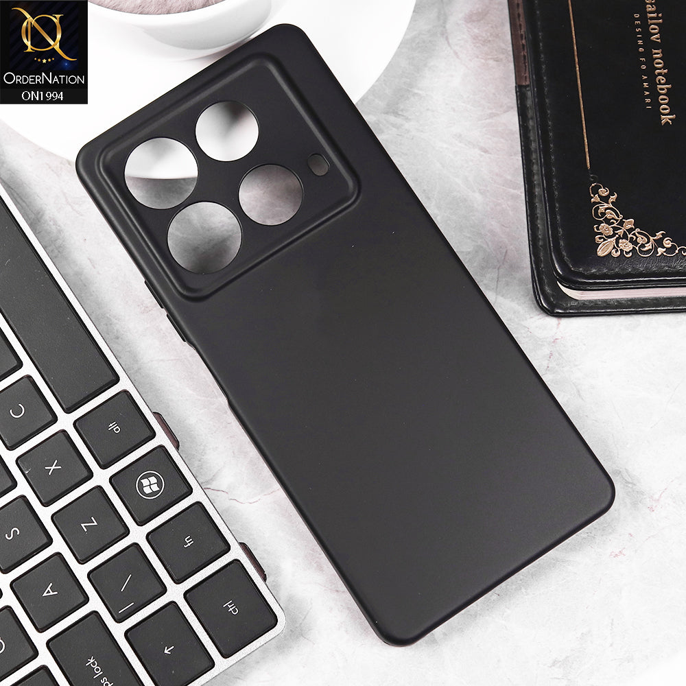 Infinix Note 40 Cover - Black -  Matte Shockproof Sillica Gel Soft Case