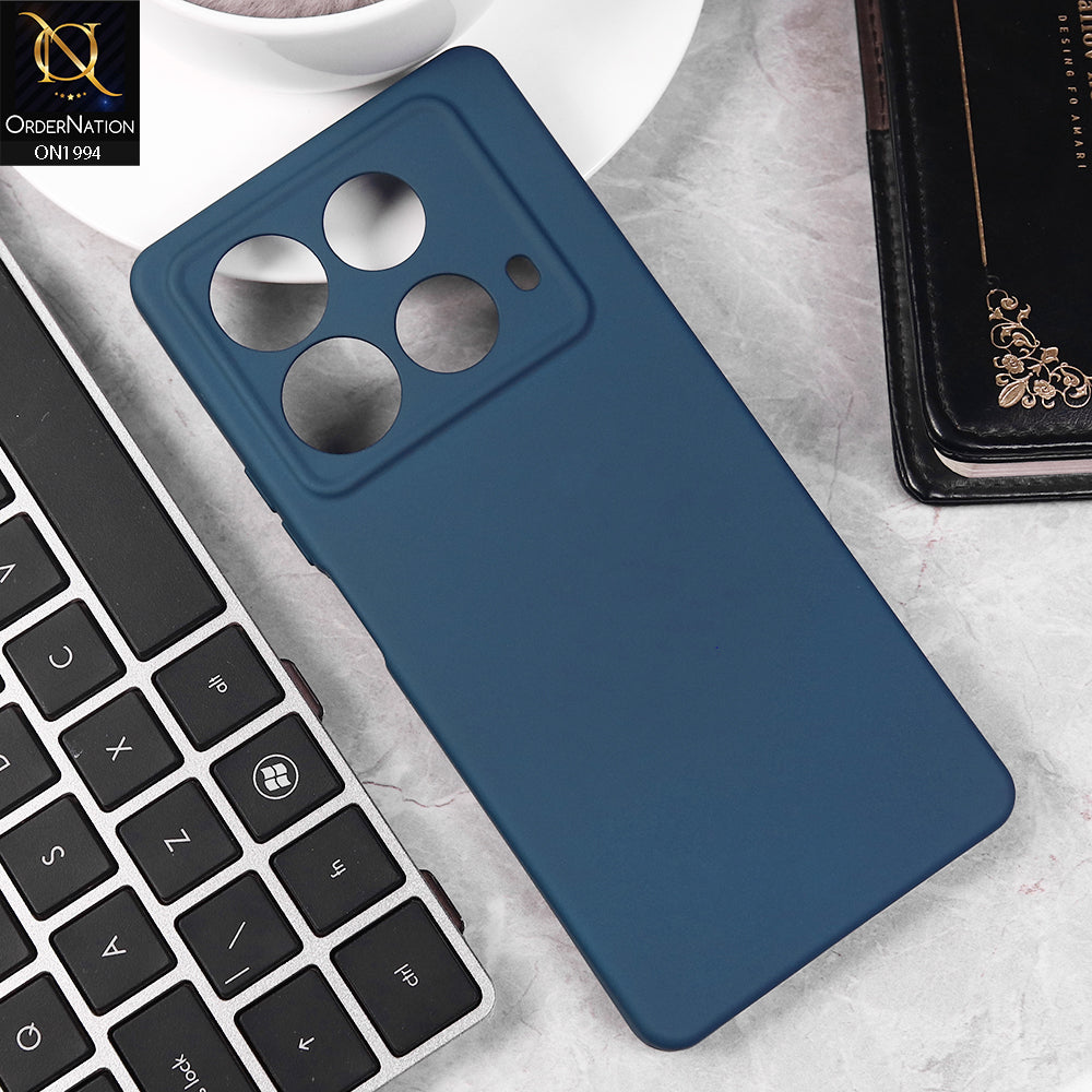 Infinix Note 40 Cover - Blue -  Matte Shockproof Sillica Gel Soft Case