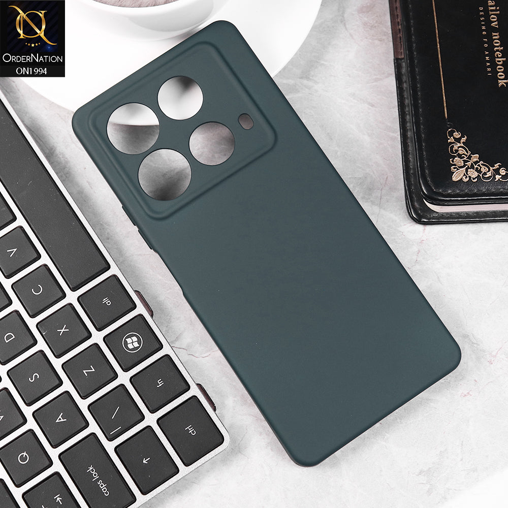 Infinix Note 40 Cover - Midnight Blue -  Matte Shockproof Sillica Gel Soft Case