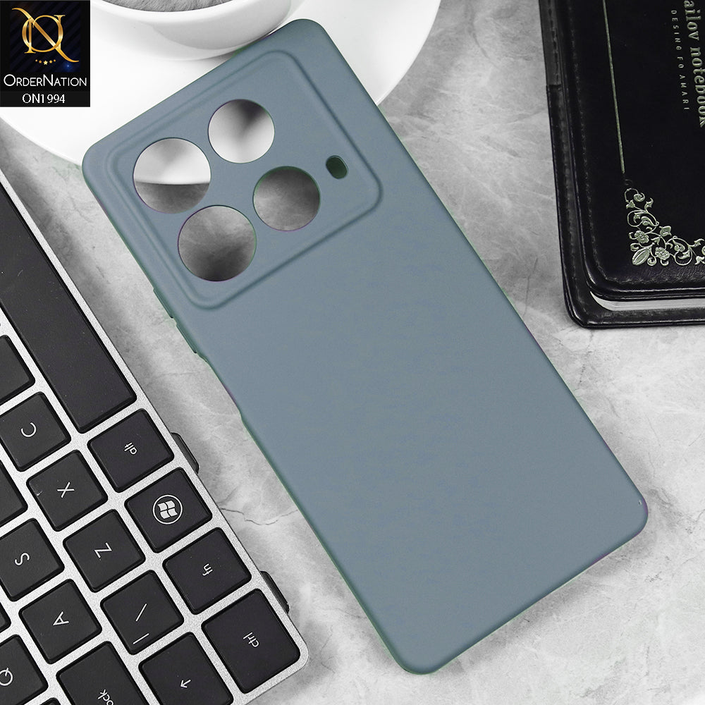 Infinix Note 40 Cover - Steel Gray -  Matte Shockproof Sillica Gel Soft Case