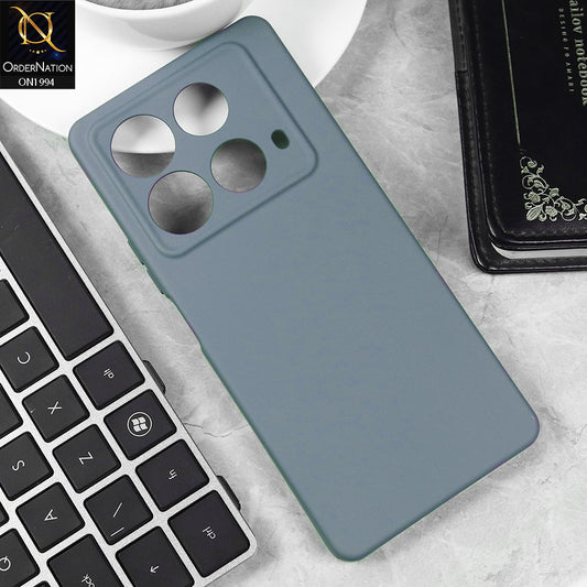 Infinix Note 40 Cover - Steel Gray -  Matte Shockproof Sillica Gel Soft Case